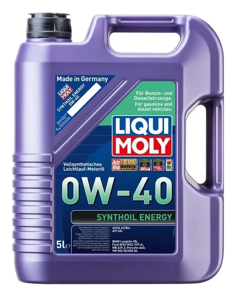 Liqui Moly 0W-40 Synthoil Energy Tam Sentetik Motor Yağı 5 L