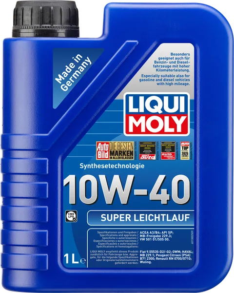 Liqui Moly 10W-40 Motor Yağı Süper Sentetik SUPER LEICHTLAUF 1 L